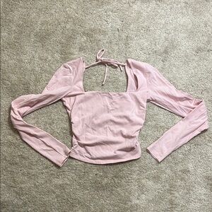 Garage Tyler open back crop top chalk pink
